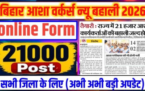 Bihar ASHA Vacancy 2026 Online Date