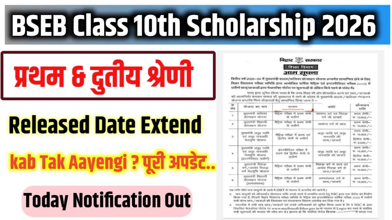 Bihar Board Class 10th Scholarship Payment Status 2026