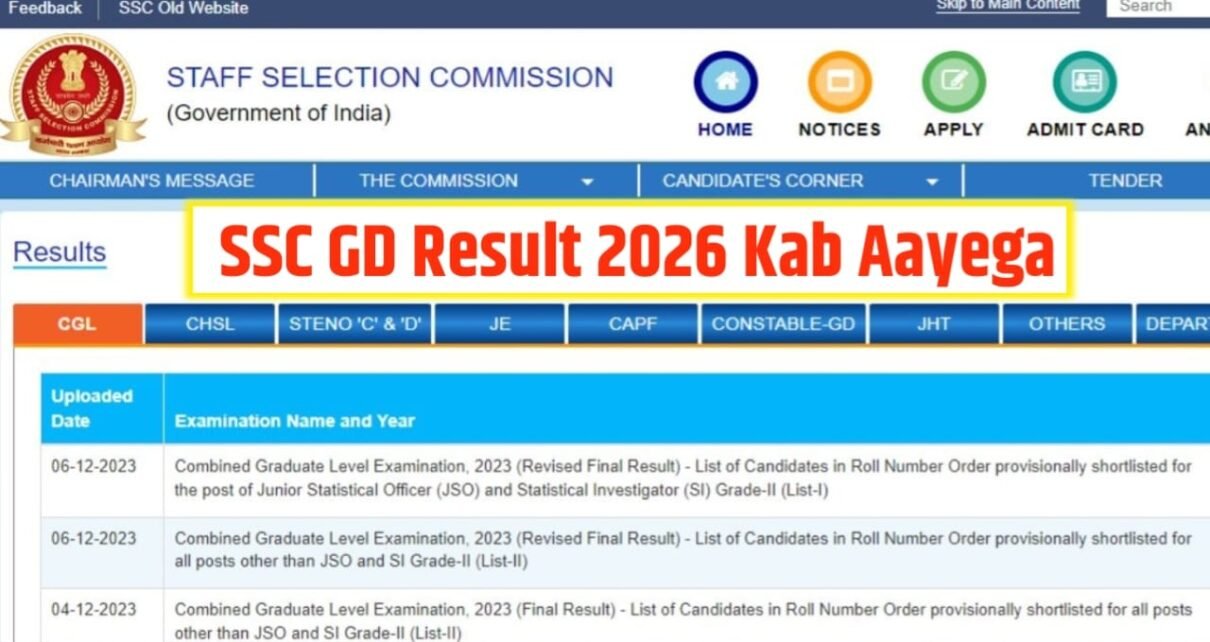 SSC GD Result 2026 Kab Jari Hoga